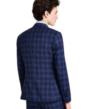 Hugo Boss Mens Modern fit Suit Jacket Blazer 38 S Navy Multi Blue Plaid Wool