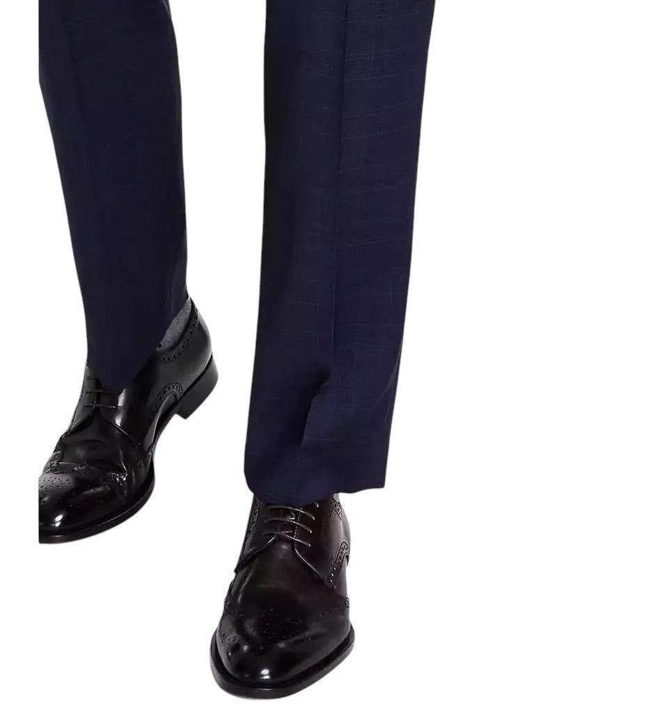 Michael Kors Mens Classic fit Dress Pants 42 / 32 Navy Blue Plaid Wool