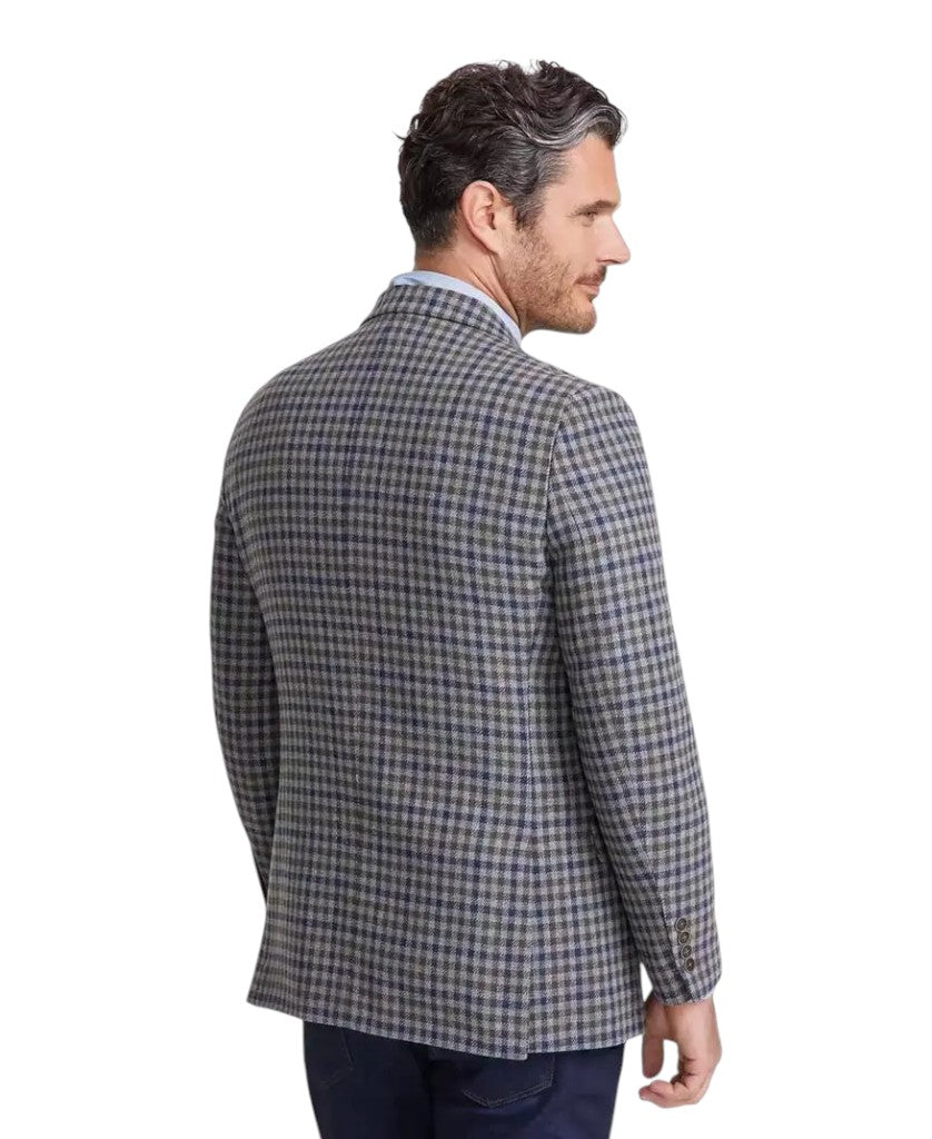 Nautica Mens Modern fit Sport Coat Blazer 40 R Grey Blue Check
