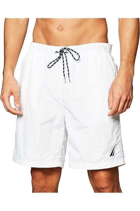 Nautica Mens Regular fit Swim Trunks Swimwear XL 7 Inseam White Solid