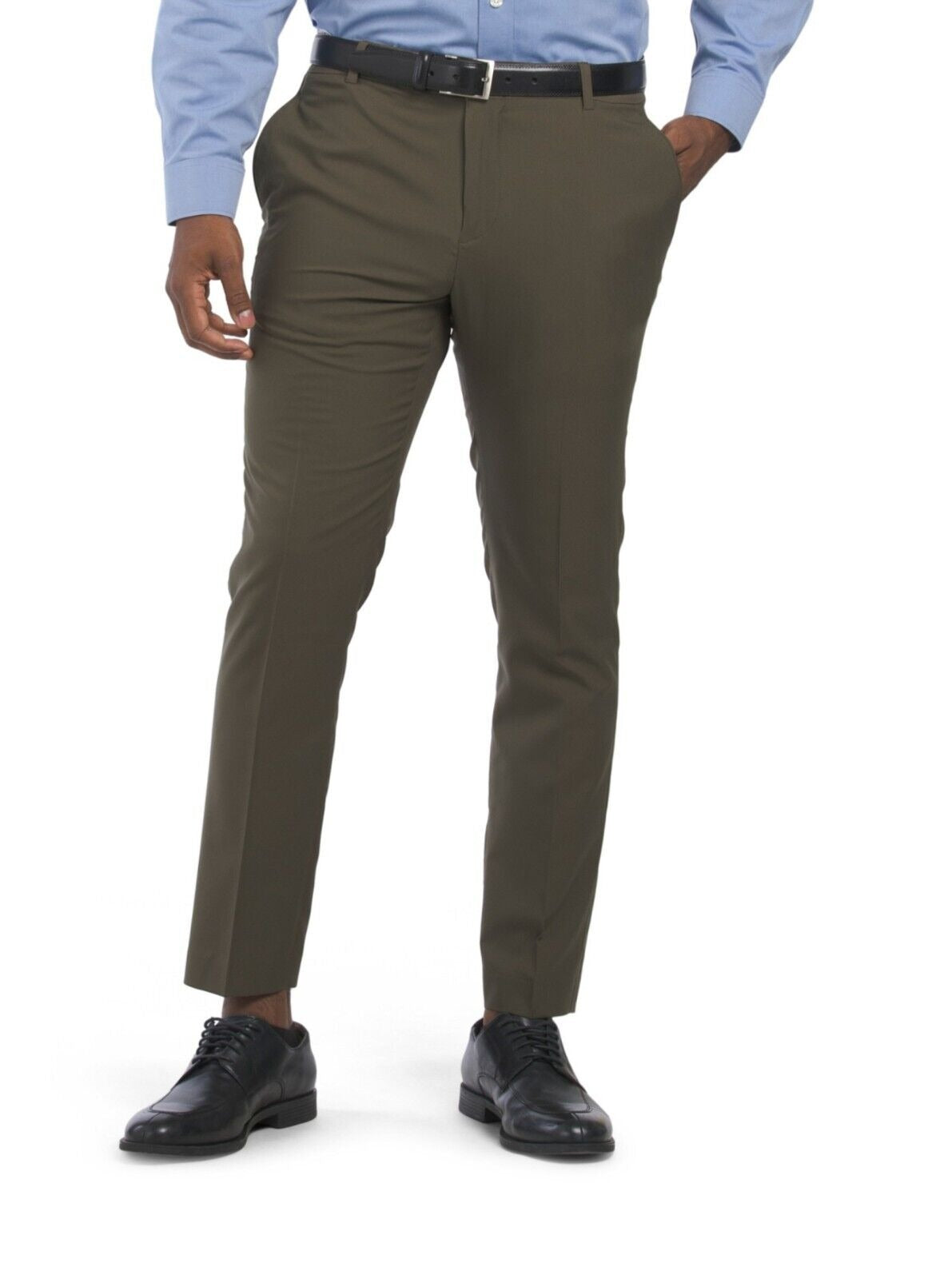 Perry Ellis Portfolio Pants Mens 34 X 34 Green Stretch Skinny Fit Perfomance