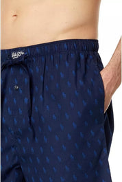 POLO RALPH LAUREN All Over Pony Print Sleep Shorts Small Cruise Navy Blue