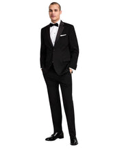 Nautica Mens Modern fit 2 Piece Tuxedo Suit 44 R / 38 Waist Black Solid Stretch