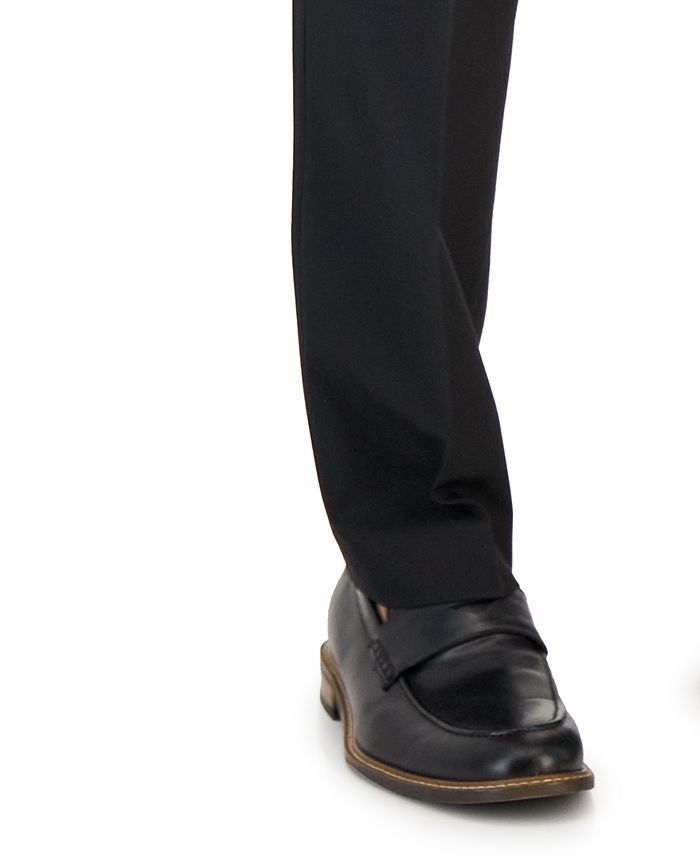 VAN HEUSEN Men's Flex Slim Fit Suit Dress Pants 33 x 32 Black Flat Front