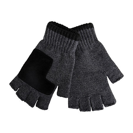 Levi's Men's Classic Fingerless Marled Knit Gloves Dark Gray One Size