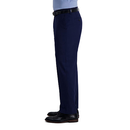 Haggar Mens Classic fit Dress Pants 36 / 29 Blue Solid