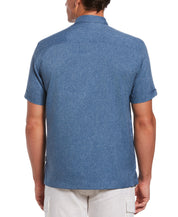 Cubavera Mens Chambray Short Sleeve Shirt Blue Large