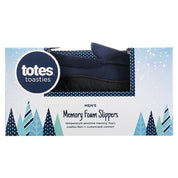 Totes Mens Navy Blue Memory Foam Loafer Style Slippers Totes Medium 8 - 9