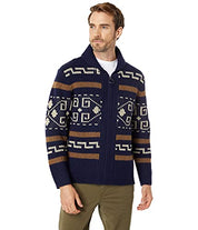 Pendleton Mens Full Zip Shawl Thick Wool Original Westerley Sweater Large Navy