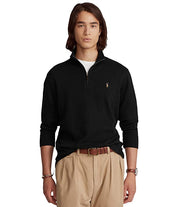 Polo Ralph Lauren Men's Big Tall Estate Quarter-Zip Sweater 4XB Black