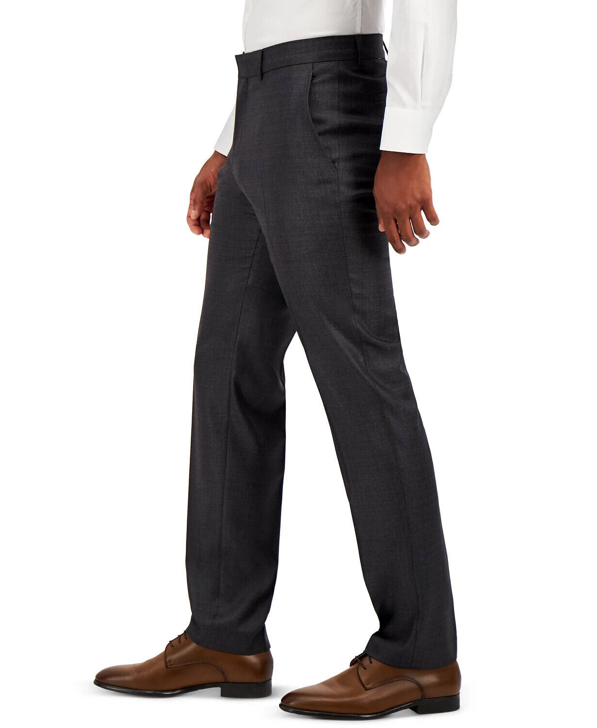 Kenneth Cole Mens Slim Suit Dress Pants 37 x 32 Charcoal Techni-Cole Basketweave