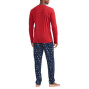 Polo Ralph Lauren Mens Long Sleeve Crew Ski Print Pajama Set Large Red Blue