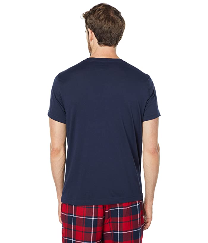 Nautica Mens Flannel Short Sleeve Pajama Pants Set Blue Heather Medium