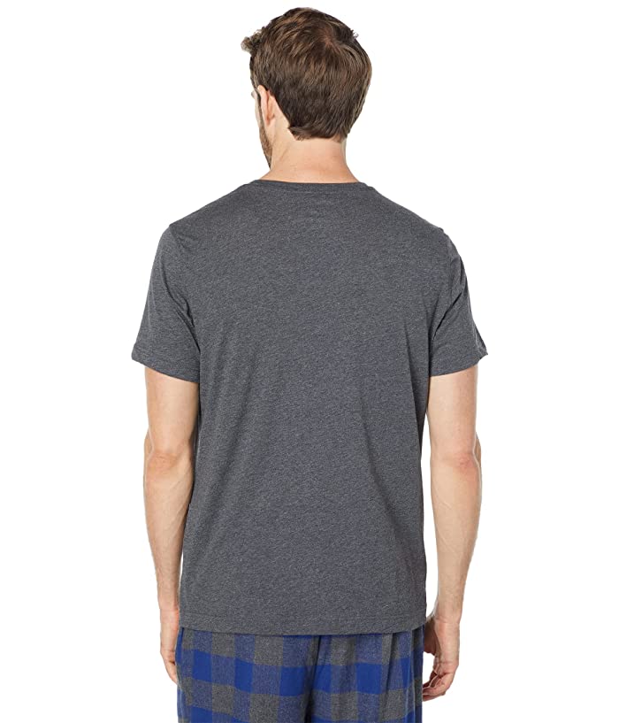 Nautica Mens Flannel Short Sleeve Pajama Pants Set Charcoal Heather Grey Large