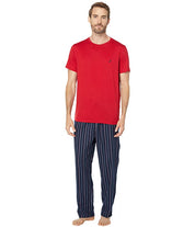 Nautica Men's Flannel Pajama Set Xl Red Navy Blue