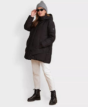 Seraphine Women's Maternity Chevron Puffer Jacket Coat US Size 14 Black