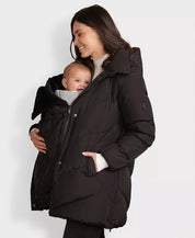 Seraphine Women's Maternity Chevron Puffer Jacket Coat US Size 14 Black