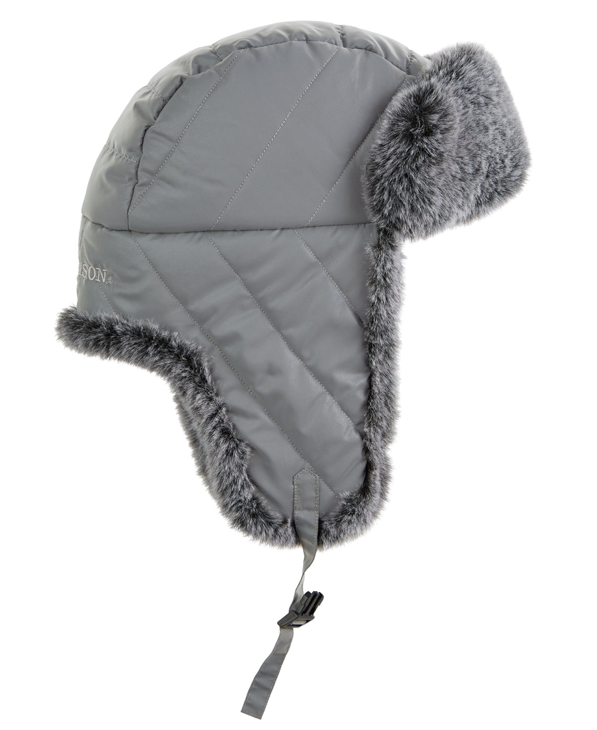 Men's Waterresistant Grey Trapper Hat W/ Fauxfur Trim  Stetson Silver Medium