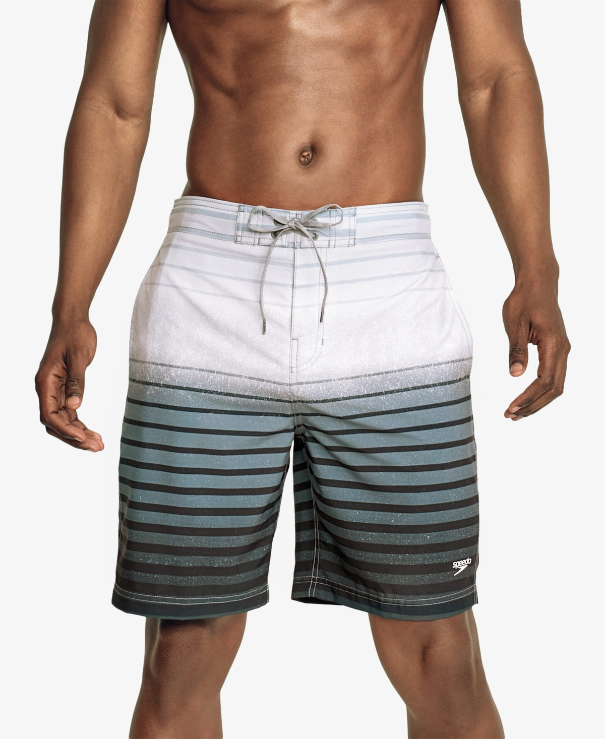 Speedo Men's Ombre Spray Bondi Board Shorts Grey White Large