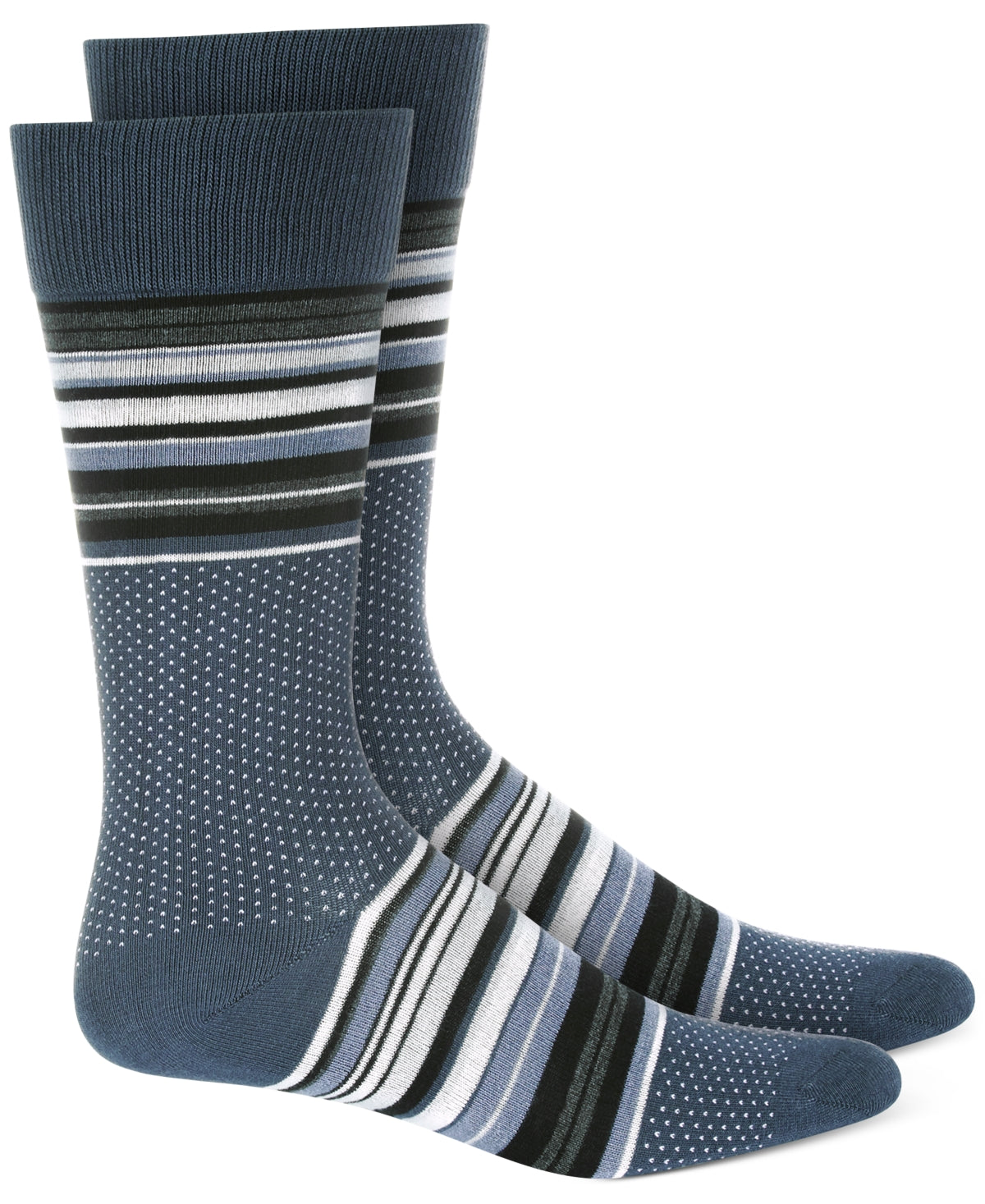 Alfani Men's Striped Dress Socks Blue Multi Stripe ONE SIZE