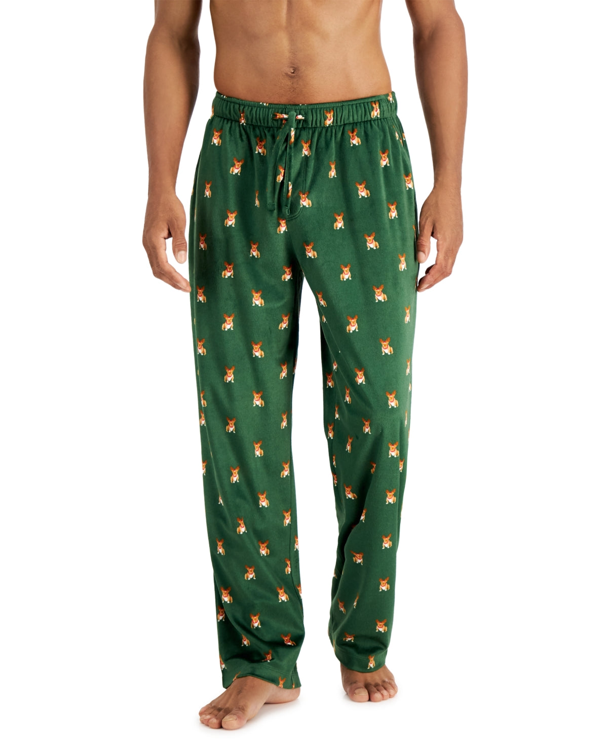 Club Room Mens Printed Fleece Pajama Pants Reindeer Dog Medium