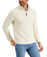 Club Room Birdeye Mens 1/4 Zip Pullover Sweater XL Beige