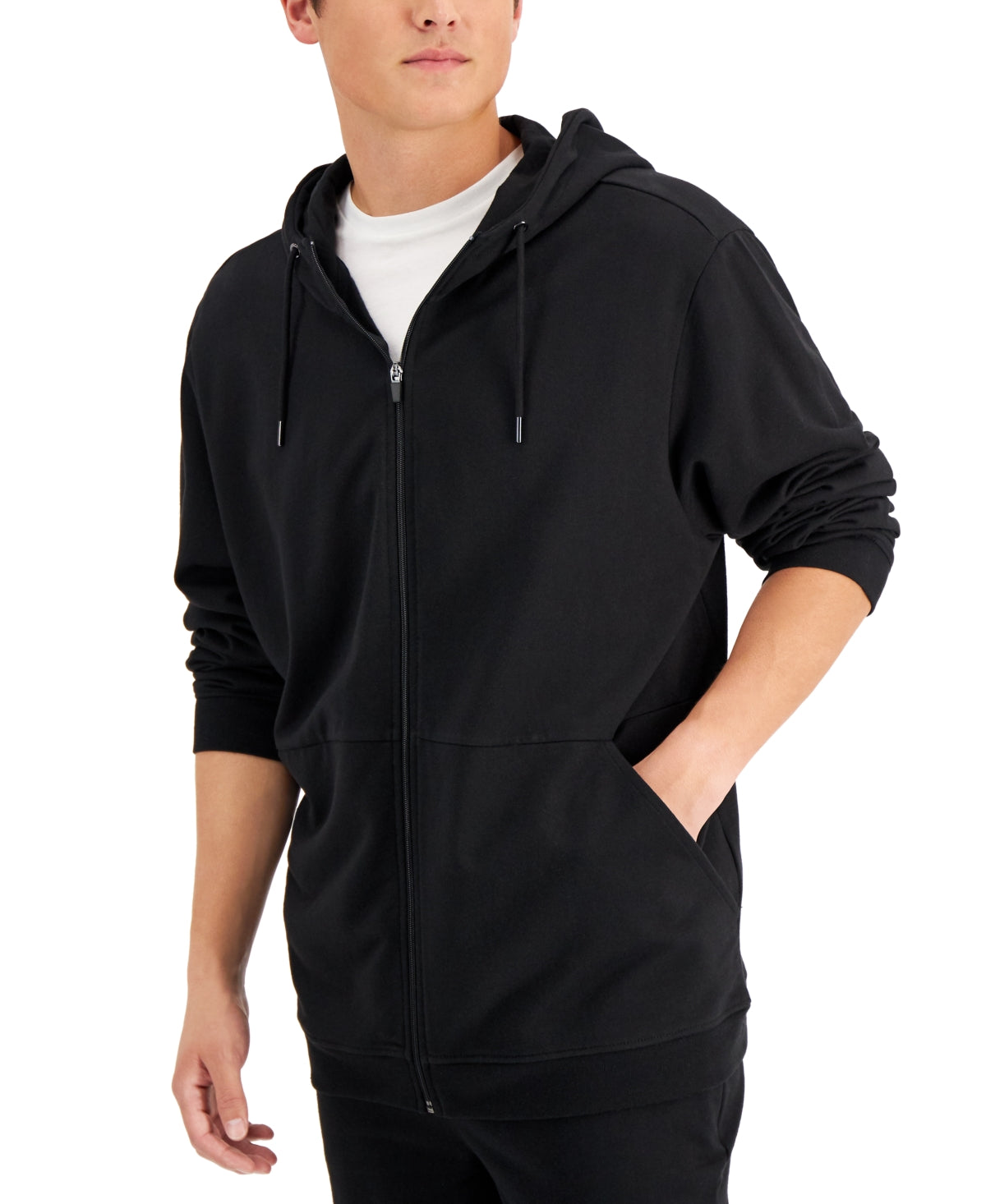 Alfani Men's Mendoza Zip Hoodie Black Small