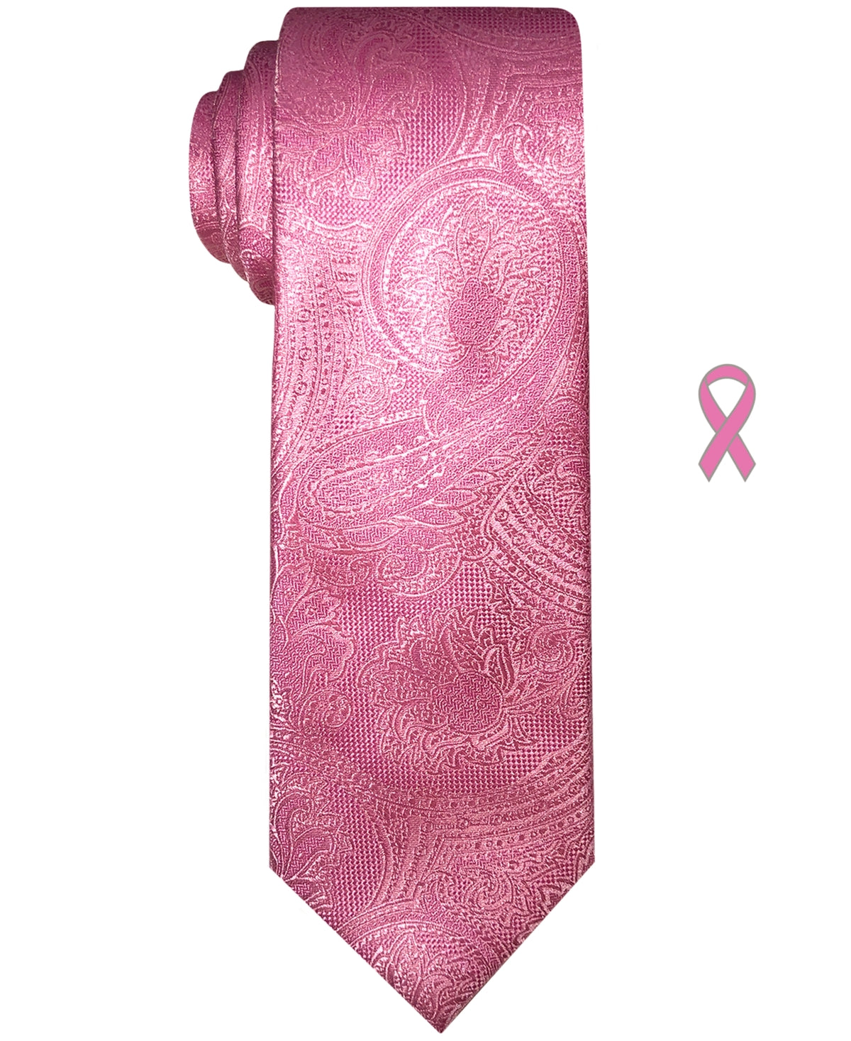 Susan G Komen Men's Classic Paisley Tie Pink
