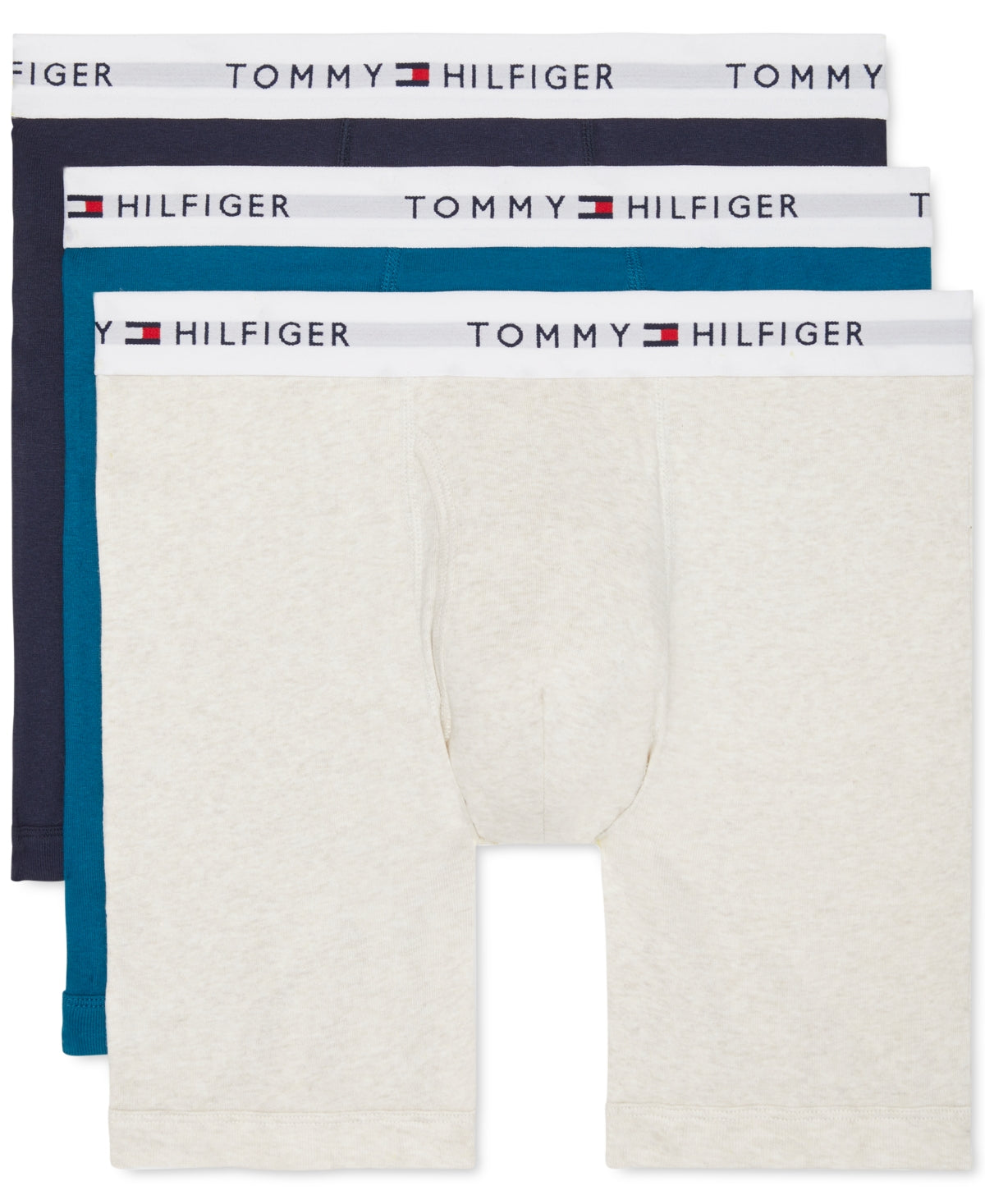 Tommy Hilfiger Men's 3 Pack Classic Cotton Boxer Briefs Blue Combo XXL