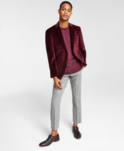 Alfani Men's Slim-Fit Velvet Blazer Burgundy 36S Sport Coat