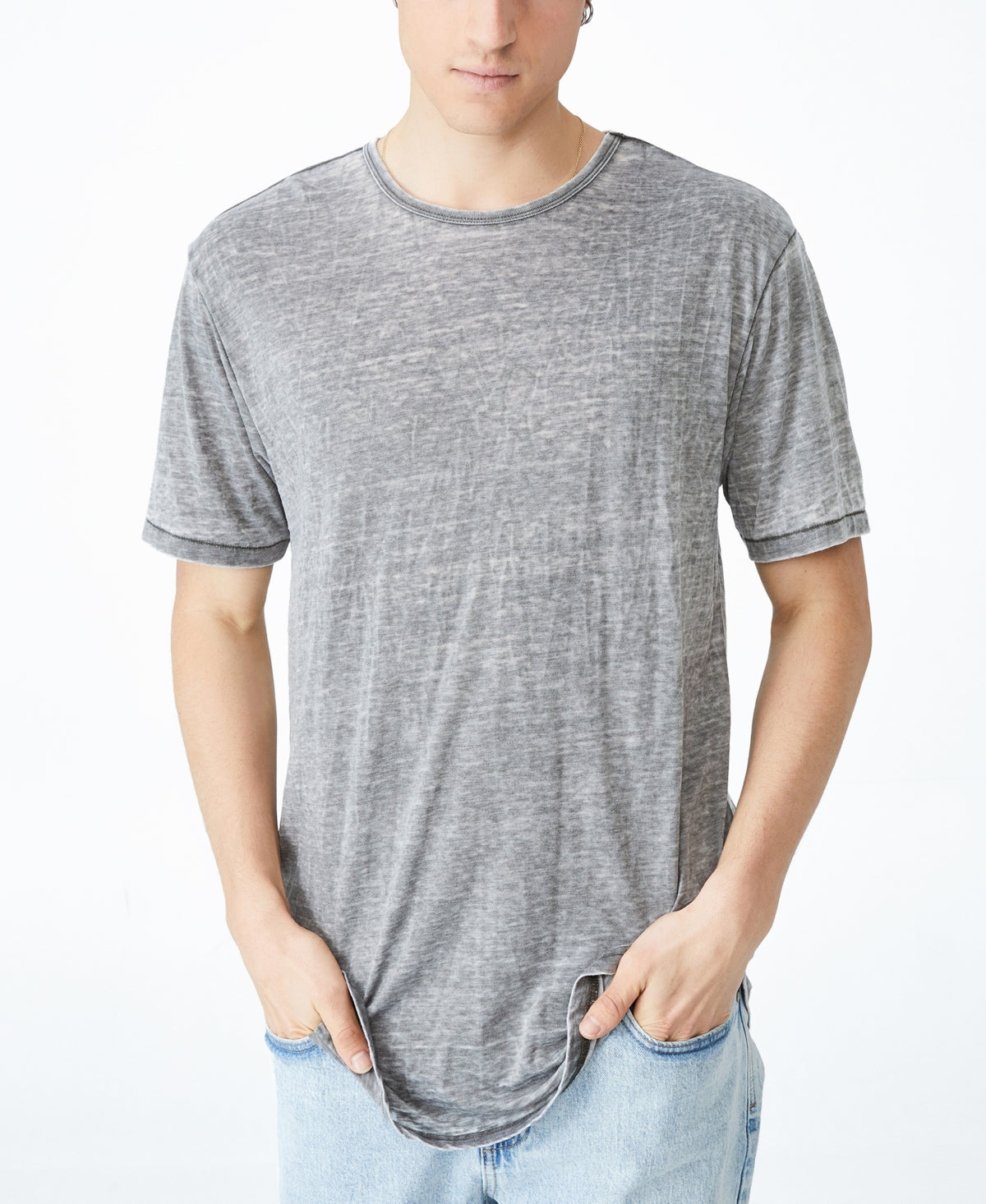 Cotton On Men Regular fit Short Sleeve T-Shirt Shirt Medium Grey Solid