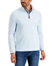 Club Room Men's Birdseye Quarter-Zip Sweater Cloud Blue Large