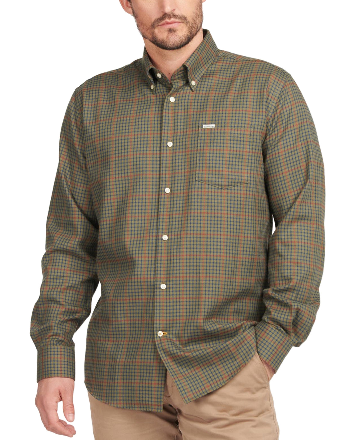 Barbour Henderson Thermo Weave Shirt  Olive Barbour Green Xl