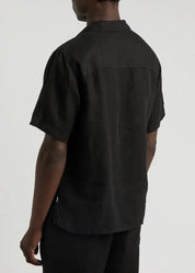 WAX LONDON Mens Ren Linen Short Sleeve Button Shirt XS Extra Small Black