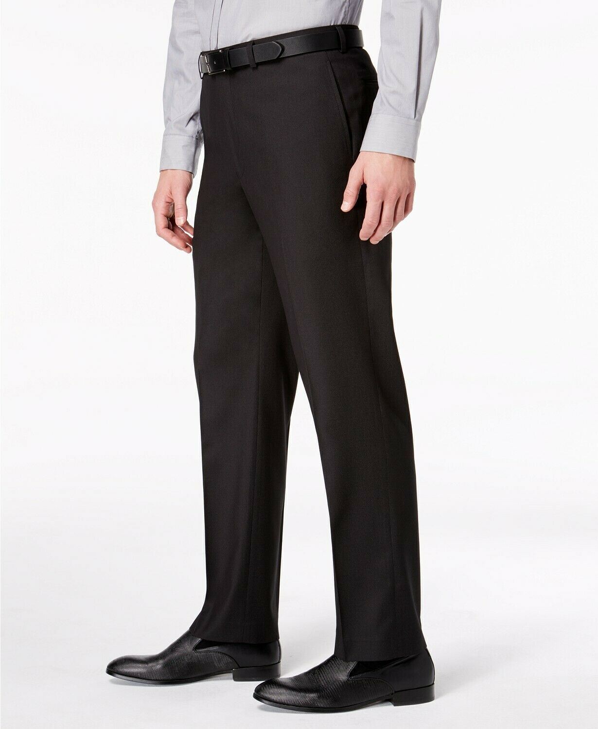 Andrew Marc Men's Suit Pants 42 x 33 Classic-Fit Stretch Black Micro-Grid