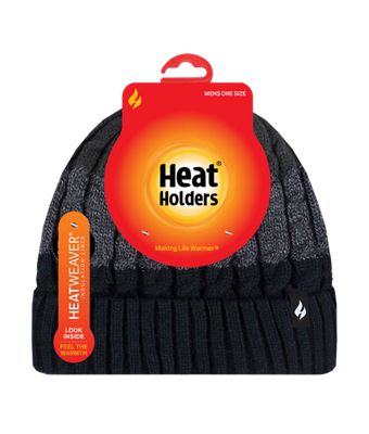 Heat Holders Mens  Regular Beanie Hat One Size Black