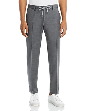 Hugo Boss Men's Textured Virgin Wool-Blend Drawstring Dress Pants Size 32 Grey