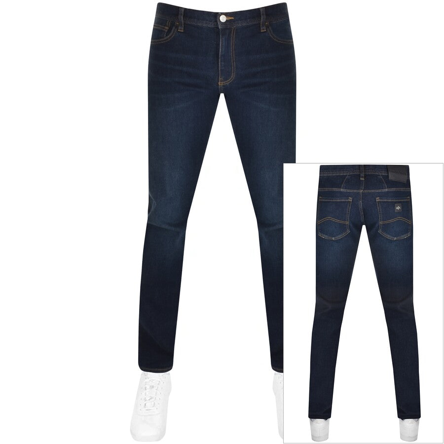 AX Armani Exchange Mens Straight fit Denim Jeans 38 / 32 Blue Solid