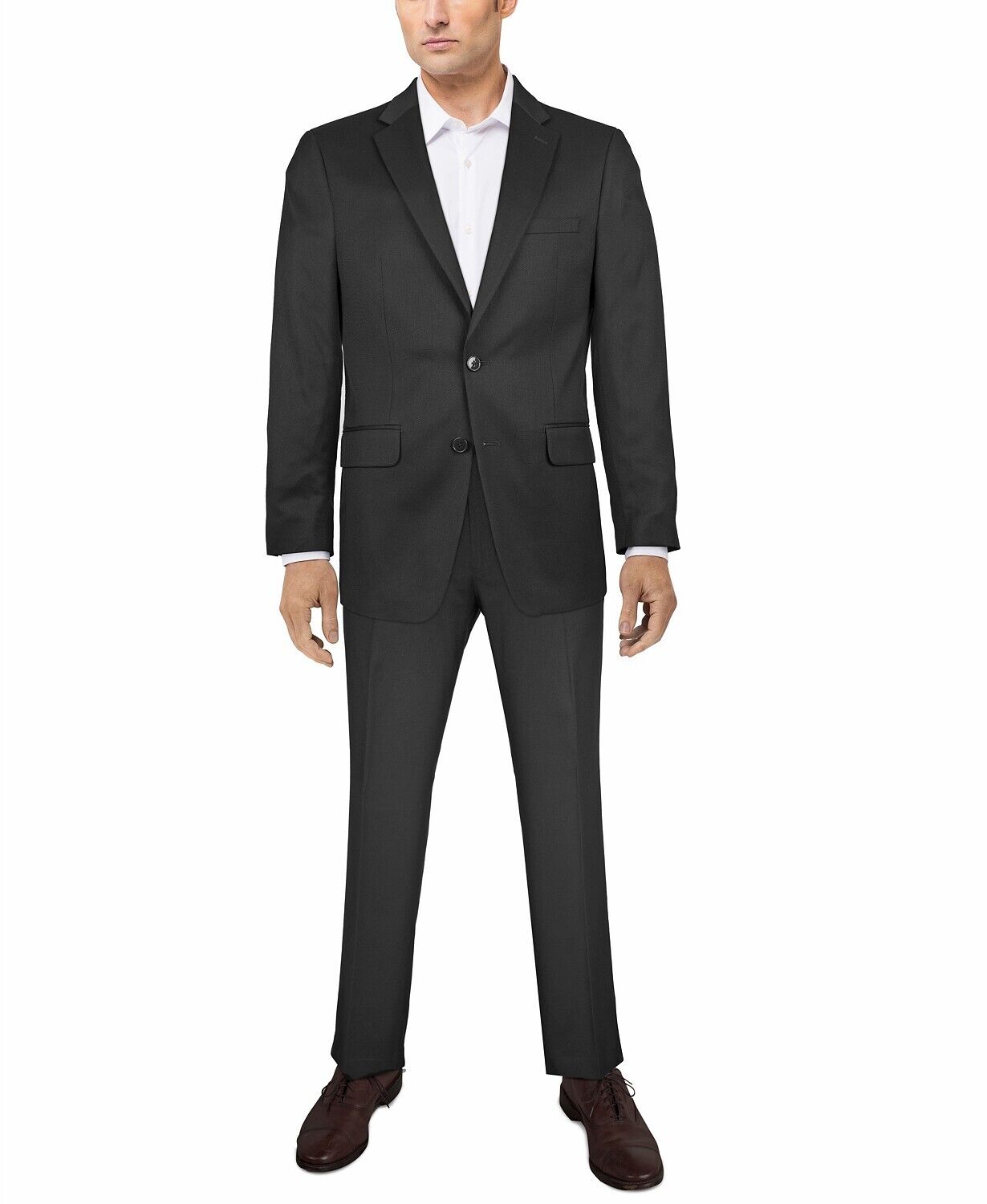 Van Heusen Men's Flex Herringbone Slim Fit Suit Pants Black 31 x 30 Flat Pant