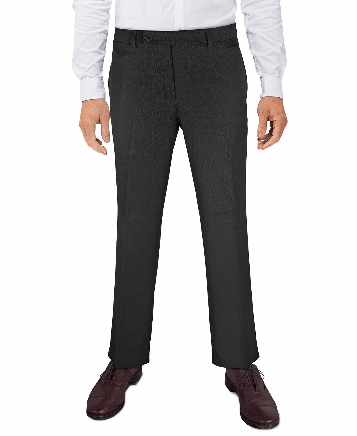 Van Heusen Men's Flex Herringbone Slim Fit Suit Pants Black 39 x 33 Flat Pant
