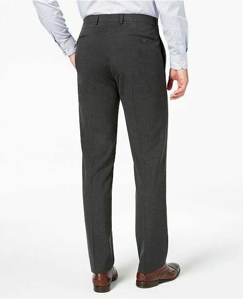 Van Heusen Flex Men's Slim-Fit Suit Pants 39 x 33 Charcoal Grey Flat Pant