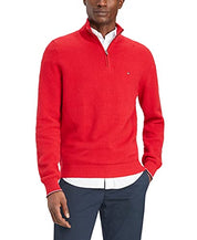 Tommy Hilfiger Mens Textured Mock Neck Sweater Medium Red
