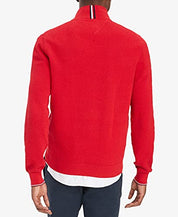 Tommy Hilfiger Mens Textured Mock Neck Sweater Medium Red