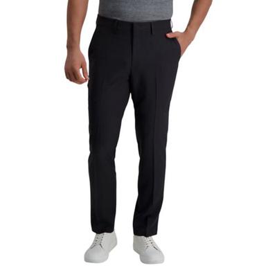 Haggar Mens Slim fit Dress Pants 32 / 29 Dark Grey Solid Stretch