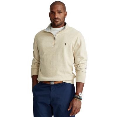 Polo Ralph Lauren Mens Quarter-Zip Pullove Shirt Heather Grey 3XLT