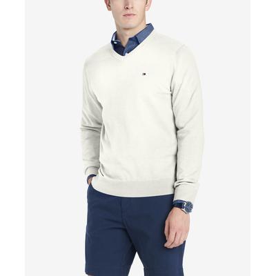 Tommy Hilfiger Mens V-Neck Sweater Snow White Small