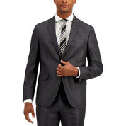 Kenneth Cole Mens Slim fit Suit Jacket Blazer 48 L Dark Grey Solid Stretch