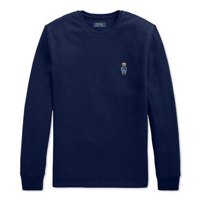 Polo Ralph Lauren Men's Tall Waffle Knit Long Sleeve Pajama Shirt Navy Blue 3XLT