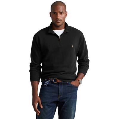 Polo Ralph Lauren Men's Big & Tall Estate Rib Quarter Zip Sweater 3LT 3XLT Black