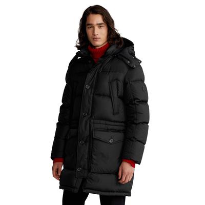 Polo Ralph Lauren Men's Water-Repellent Down Parka Coat Polo Black Large